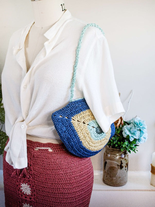 evil eye clutch hand-crochet clutch bag crochet bag
