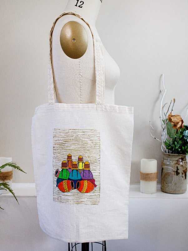 hand-painted tote bag