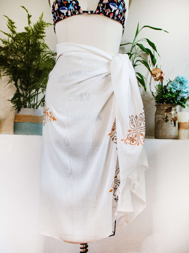block printed bamboo Turkish towel sarong bamboo towel