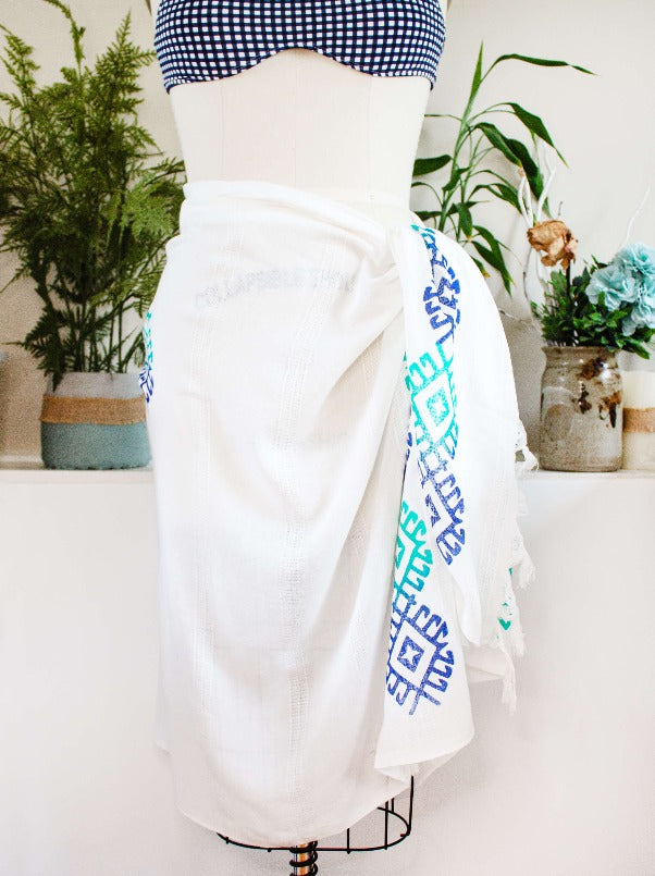 block printed bamboo Turkish towel sarong bamboo towel