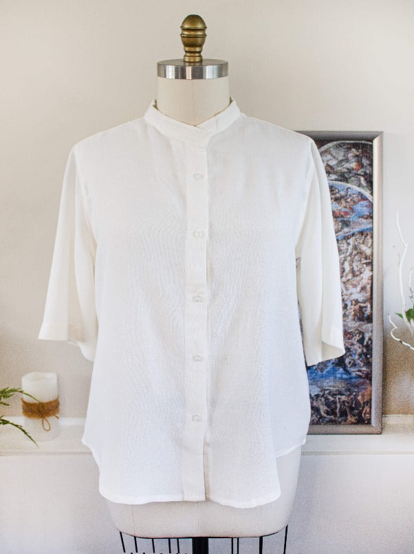 bamboo relaxed shirt white woman shirt summer shirt button up