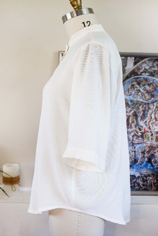 bamboo relaxed shirt white woman shirt summer shirt button up