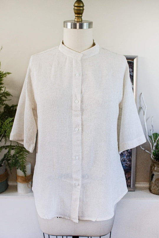 women's linen shirt womens cream shirt summer shirt linen shirt