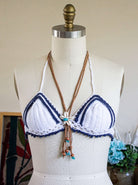 genuine seashell necklace suede wood glass beads handmade