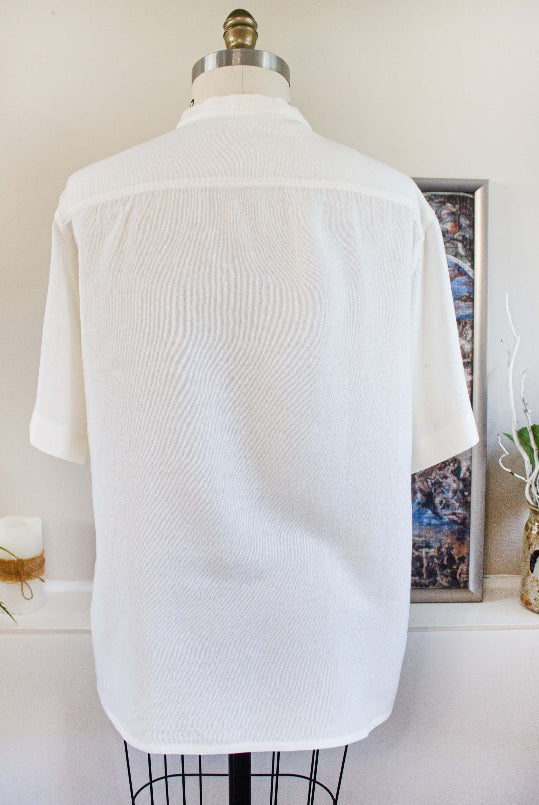 white shirt unisex shirt bamboo relaxed shirt short sleeve shirt