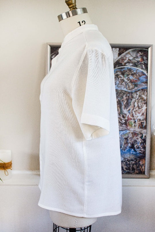 white shirt unisex shirt bamboo relaxed shirt short sleeve shirt