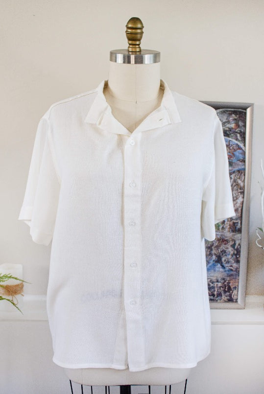 white shirt unisex shirt bamboo relaxed shirt short sleeve shirt