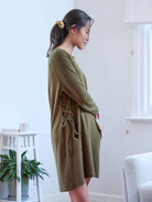 bamboo dress olive green dress comfortable dress leisure sustainable clothing made in australia