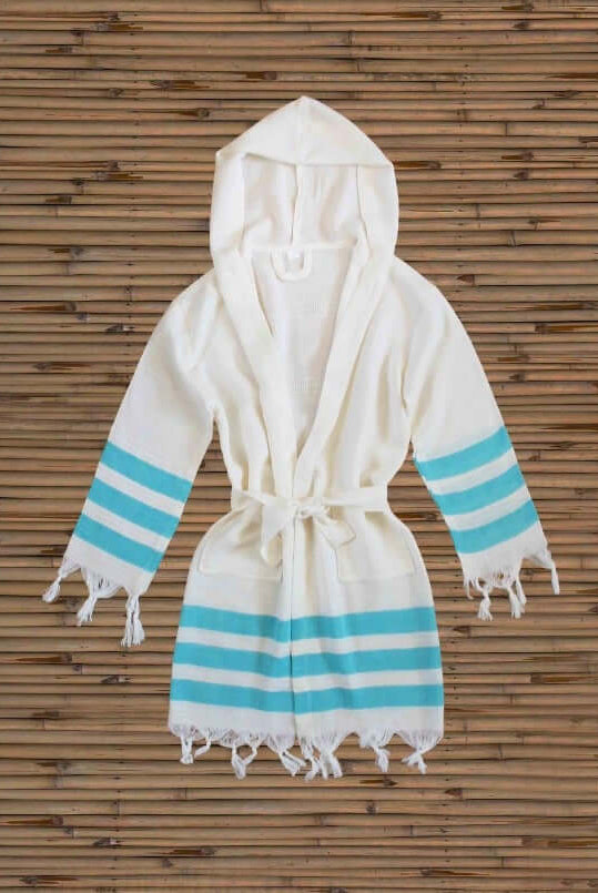 Turkish towel, Beach towels Bamboo Hooded Kids Robe detail