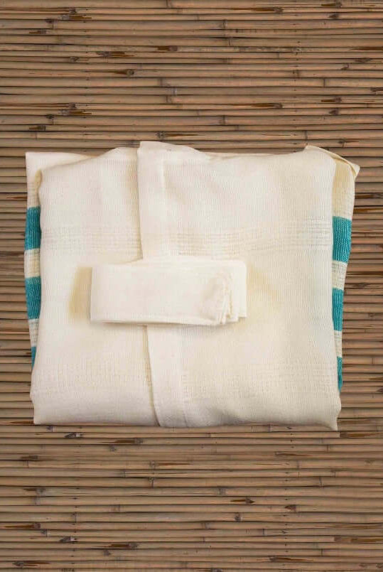 Turkish towel, Beach towels Bamboo Hooded Kids Robe folded