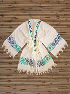 Turkish towel,  beach towels Bamboo Woodblock Print Robe