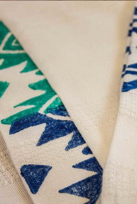 Turkish towel, beach towels Bamboo Woodblock Print Robe detail