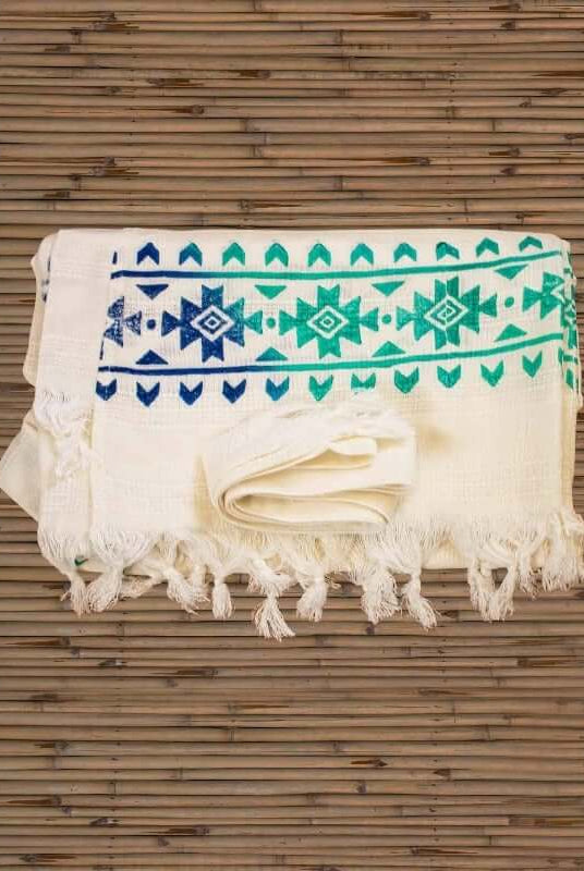 Turkish towel, beach towels Bamboo Woodblock Print Robe Details