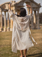 linen robe washed linen printed robe turkish linen kimono