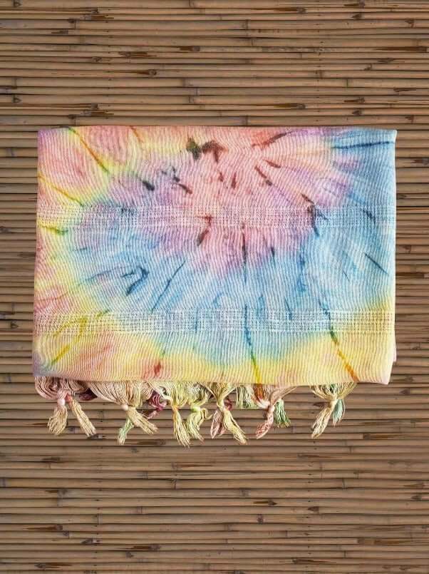 Turkish towel,  Beach towels Tie-dye Bamboo Loincloth Towel folded