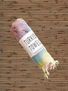 Turkish towel,  Beach towels Tie-dye Bamboo Loincloth Towel rolled
