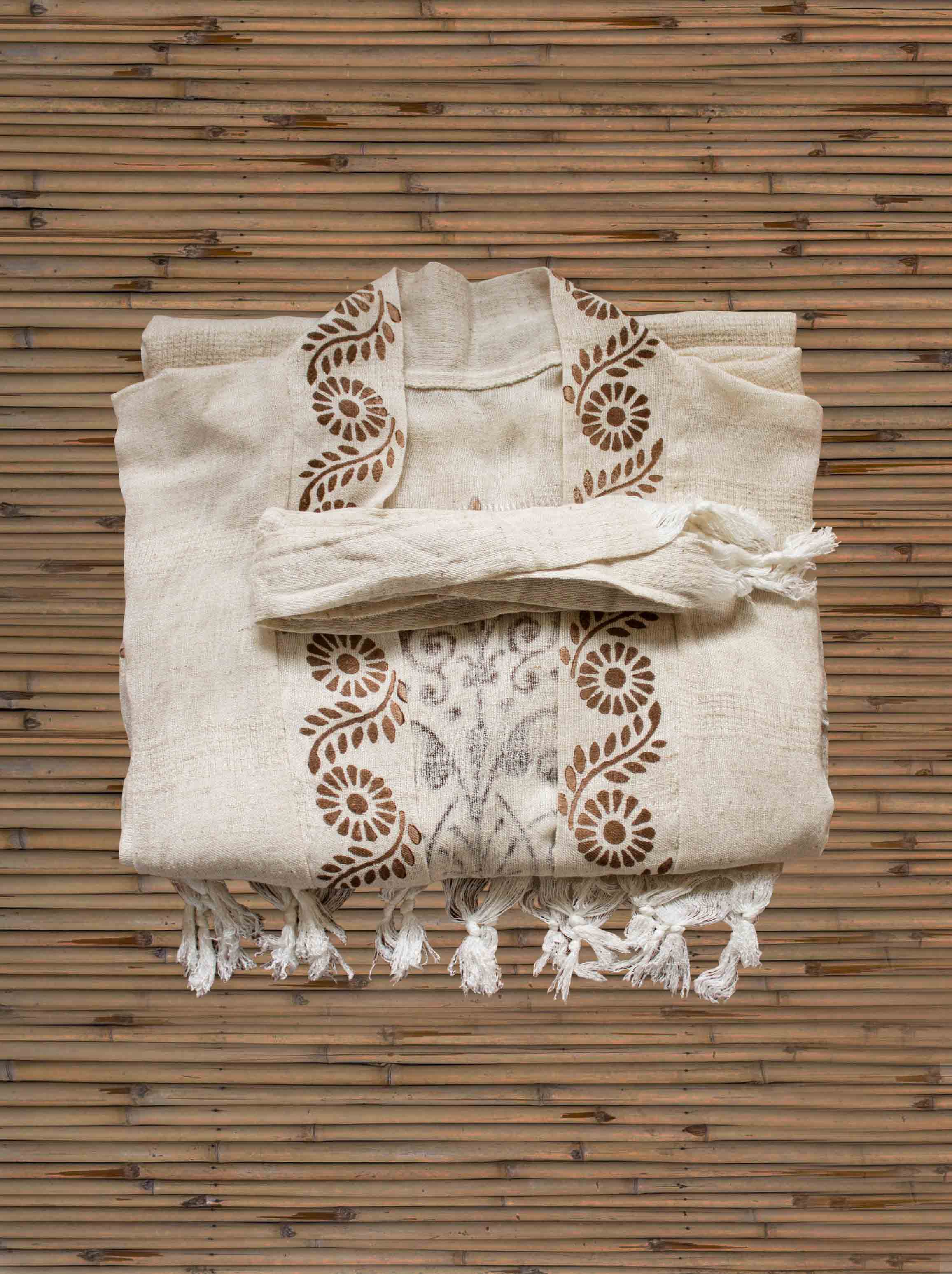 washed linen turkish robe kimono