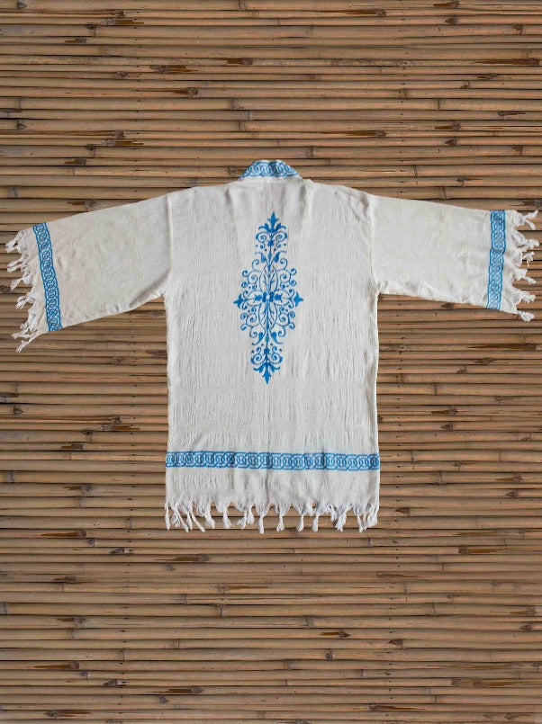 printed linen robe kimono
