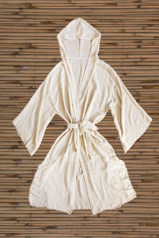 turkish washed linen robe kimono