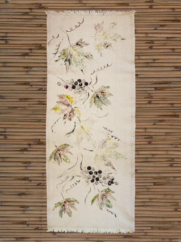 leaf printed runner natural runner eco-print runner