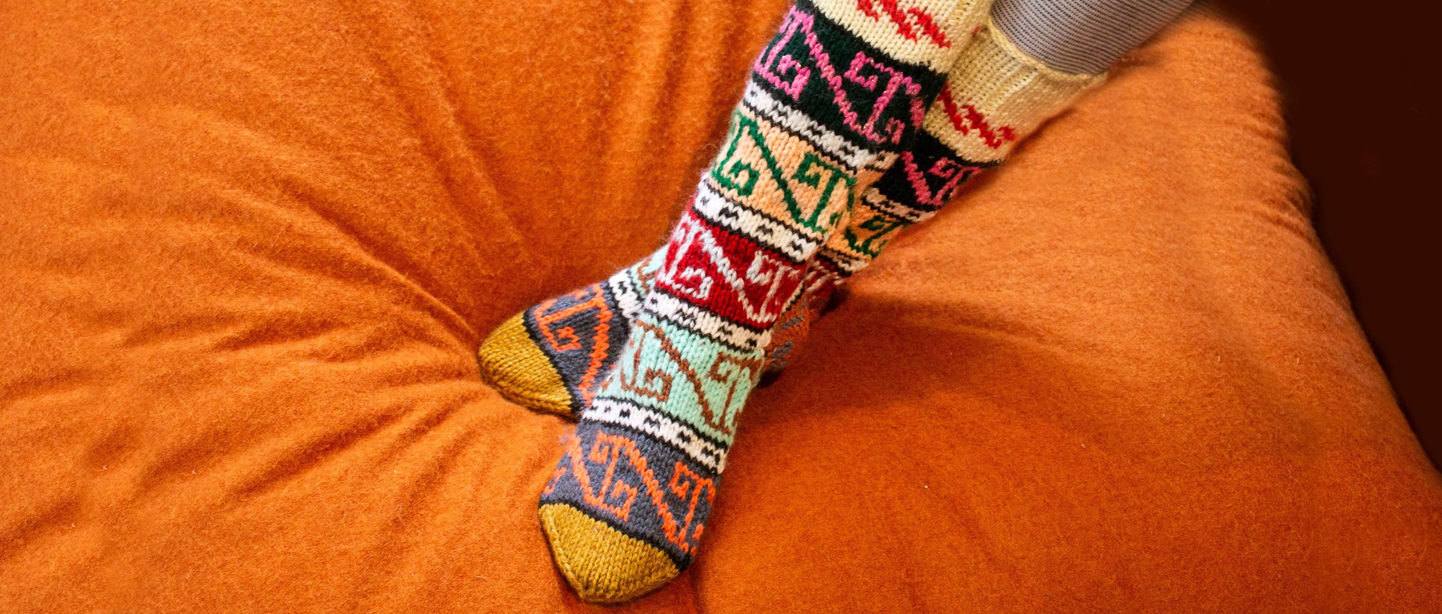 story socks hand-knitted socks knit socks