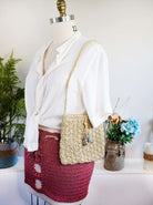 hand-crochet clutch bag small bag beige clutch bag small summer bag