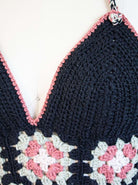 Black hand-crocheted bralette bustier