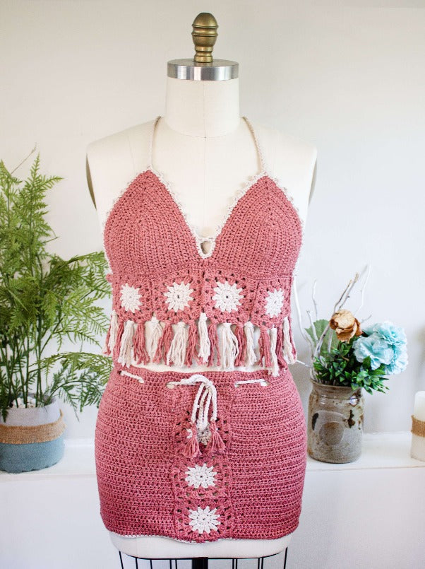 Fringed Crochet Bustier Top – Fine Selection