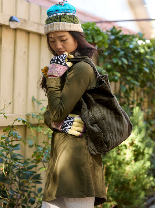 cotton corduroy tote bag,made in australia bag, melbourne made bag, green cord bag, green bag, cotton corduroy, tote bag