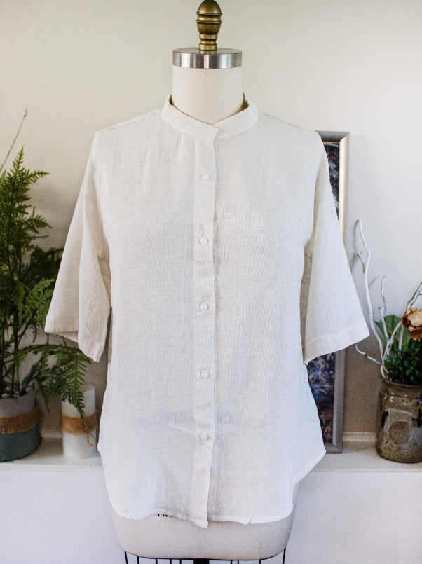women's linen shirt womens cream shirt summer shirt linen shirt