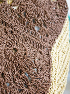 hand-crocheted bag shoulder bag large crochet bag brown cream bag