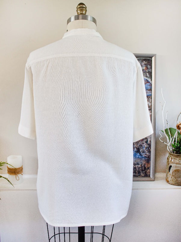 white shirt unisex shirt bamboo relaxed shirt short sleeve shirt