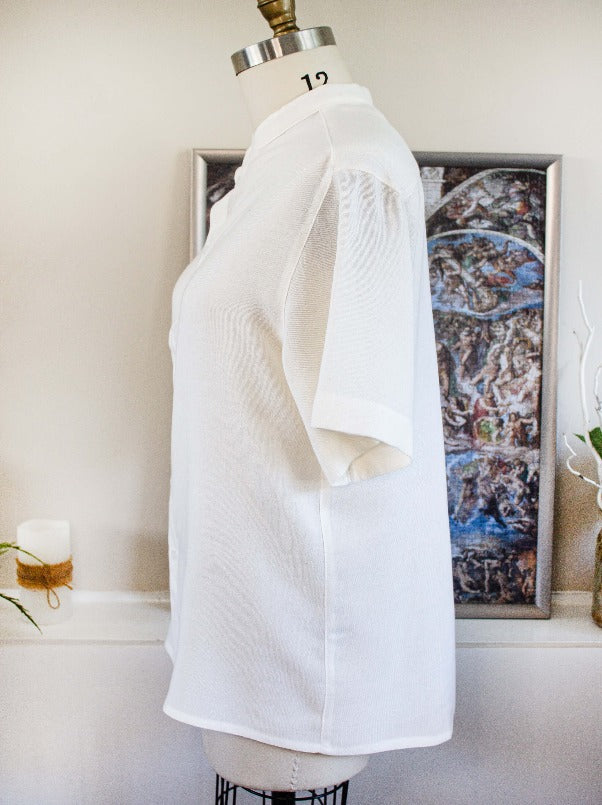 white shirt unisex shirt bamboo relaxed shirt short sleeve shirt