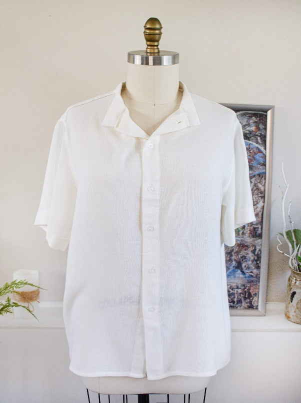white shirt unisex shirt bamboo relaxed shirt short sleeve shirt