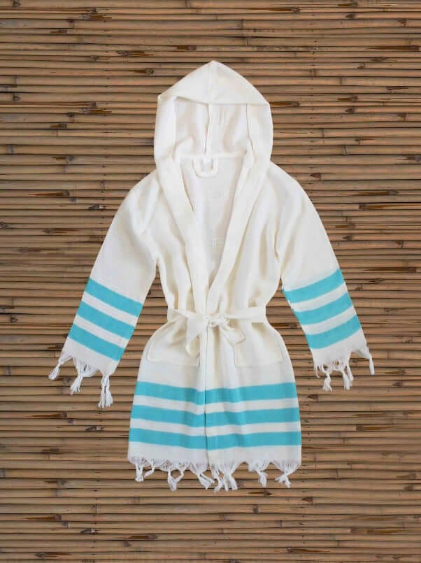 Turkish towel,  Beach towels Bamboo Hooded Kids Robe detail