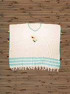 Turkish towel,  Beach towels Bamboo Needlework Striped Poncho Flat