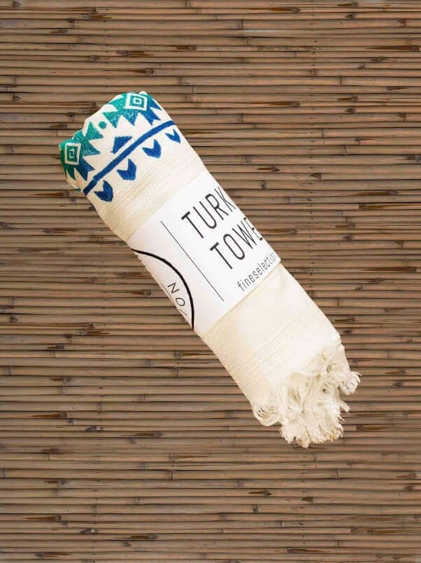 Turkish towel,  Beach towels Woodblock Print Loincloth Towel rolled