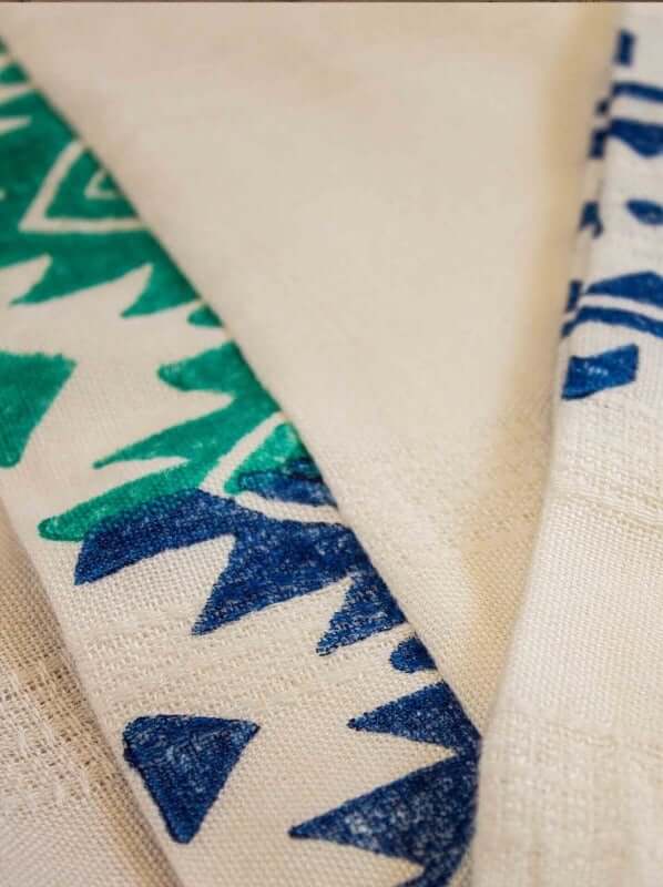 Turkish towel,  beach towels Bamboo Woodblock Print Robe detail