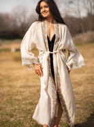 linen robe washed linen printed robe turkish linen kimono