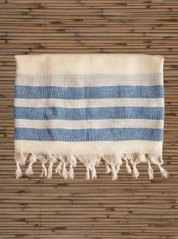Turkish towel,  Beach towels Striped Bamboo Loincloth Towel folded