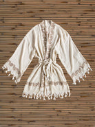 washed linen turkish robe kimono